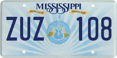 MS license plate ZUZ108