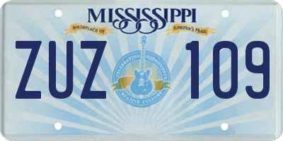 MS license plate ZUZ109