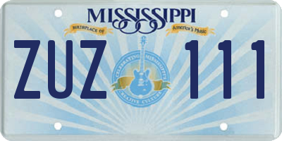 MS license plate ZUZ111