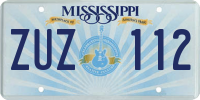 MS license plate ZUZ112