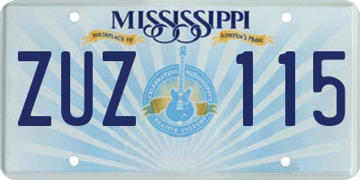 MS license plate ZUZ115