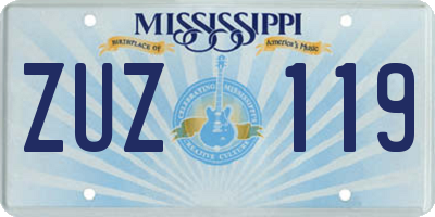 MS license plate ZUZ119