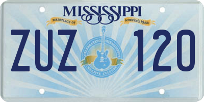 MS license plate ZUZ120