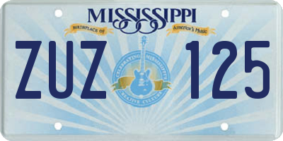 MS license plate ZUZ125