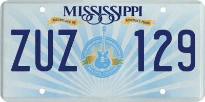 MS license plate ZUZ129
