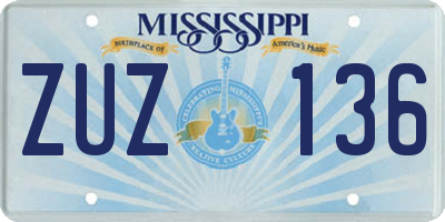 MS license plate ZUZ136