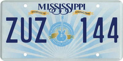 MS license plate ZUZ144
