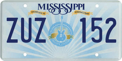 MS license plate ZUZ152
