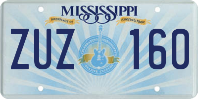 MS license plate ZUZ160