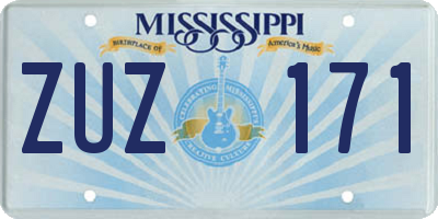 MS license plate ZUZ171