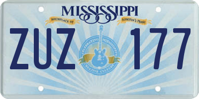 MS license plate ZUZ177