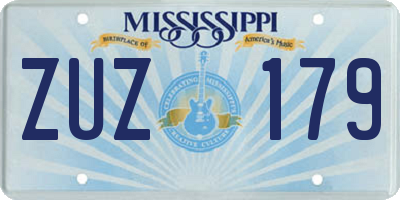 MS license plate ZUZ179