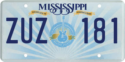 MS license plate ZUZ181