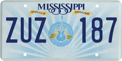 MS license plate ZUZ187