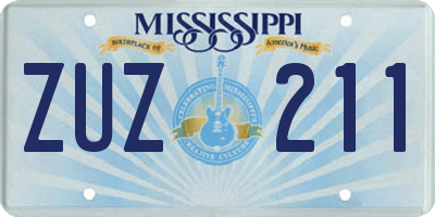 MS license plate ZUZ211