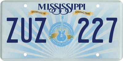 MS license plate ZUZ227