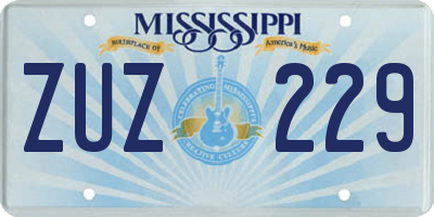 MS license plate ZUZ229