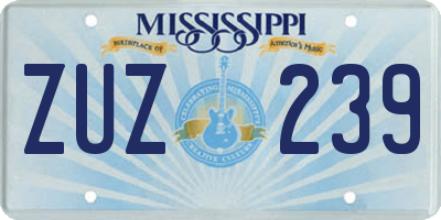 MS license plate ZUZ239