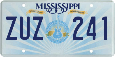 MS license plate ZUZ241