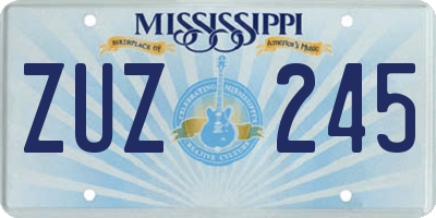 MS license plate ZUZ245