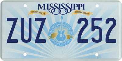 MS license plate ZUZ252