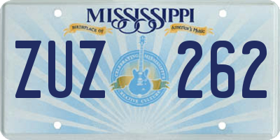 MS license plate ZUZ262
