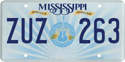 MS license plate ZUZ263