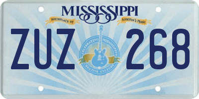MS license plate ZUZ268
