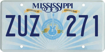 MS license plate ZUZ271