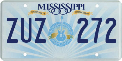 MS license plate ZUZ272