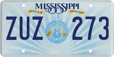 MS license plate ZUZ273