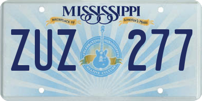 MS license plate ZUZ277