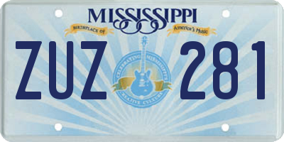 MS license plate ZUZ281