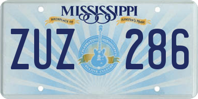 MS license plate ZUZ286