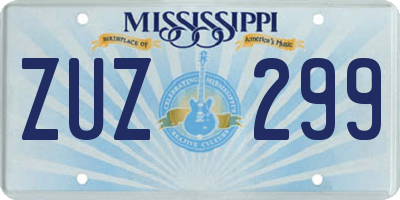 MS license plate ZUZ299