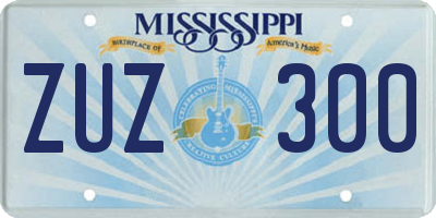 MS license plate ZUZ300
