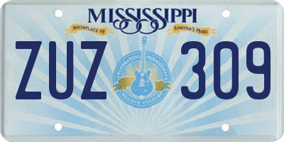 MS license plate ZUZ309