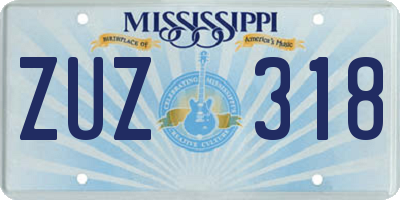 MS license plate ZUZ318