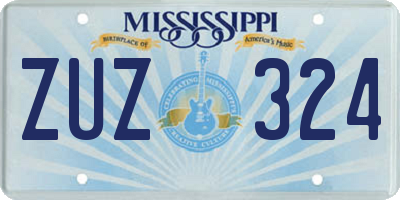 MS license plate ZUZ324