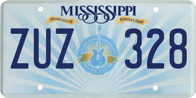 MS license plate ZUZ328