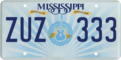 MS license plate ZUZ333