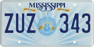 MS license plate ZUZ343