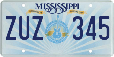 MS license plate ZUZ345