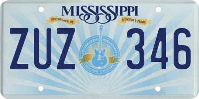 MS license plate ZUZ346