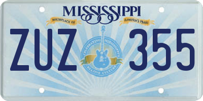 MS license plate ZUZ355