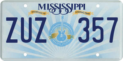 MS license plate ZUZ357