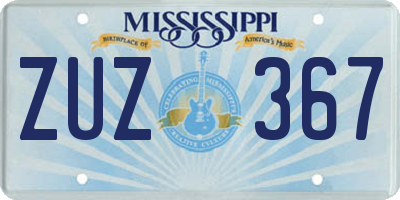 MS license plate ZUZ367