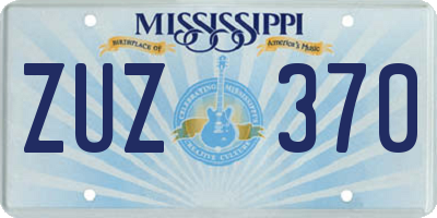 MS license plate ZUZ370