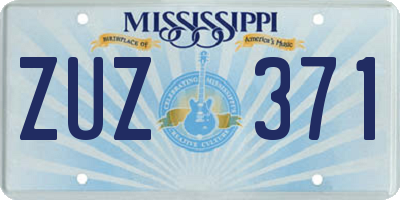 MS license plate ZUZ371