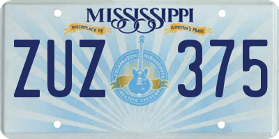 MS license plate ZUZ375